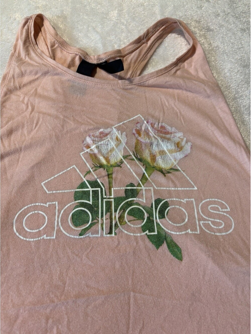 Adidas Pink Racerback Tank with Rose Women’s XL Athletic Casual